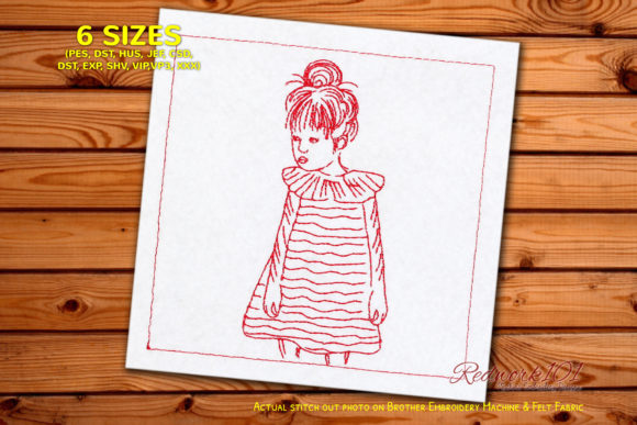 Girl in Pattern Dress: A Festive Redwork Review